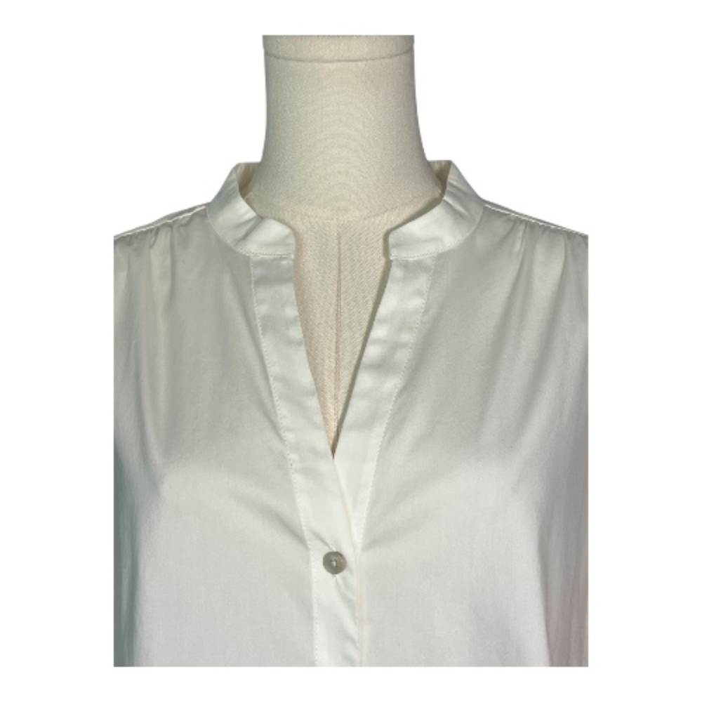 EUC Chico’s embroidered poplin blouse balloon sleeve | size 14 - Picture 2 of 10